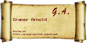 Graner Arnold névjegykártya